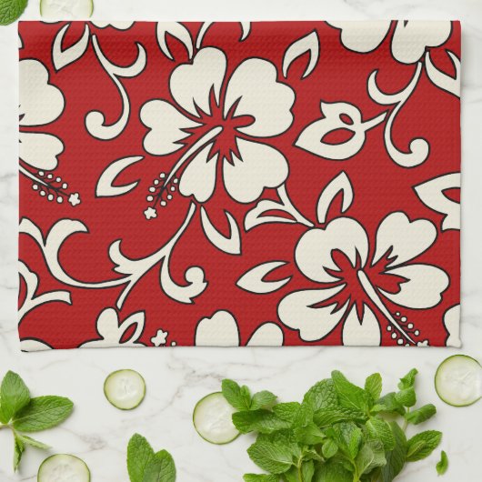 Malia Hibiscus Hawaiian Kitchen Towel Theedoek (Gevouwen)