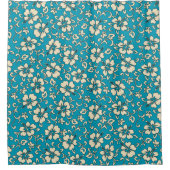 Malia Hibiscus Hawaiian Pareau Floral Douchegordijn (Voorkant)