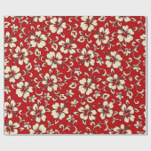 Malia Hibiscus Hawaiian Pareau Print Cadeaupapier (Vlak)