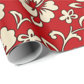 Malia Hibiscus Hawaiian Pareau Print Cadeaupapier (Rol Hoek)