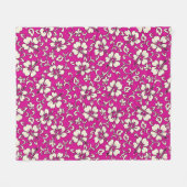 Malia Hibiscus Hawaiian Pareau Print Fleece Deken (Voorkant (Horizontaal))