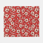 Malia Hibiscus Hawaiian Pareau Print Fleece Deken (Voorkant (Horizontaal))