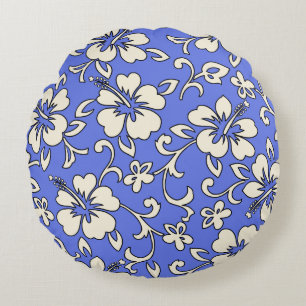 Malia Hibiscus Hawaiian Pareau Print Rond Kussen