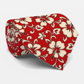 Malia Hibiscus Hawaiian Pareau Print Stropdas (Opgerold)