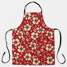 Malia Hibiscus Hawaiian Red en Cream Schort