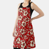 Malia Hibiscus Hawaiian Red en Cream Schort (Insitu)