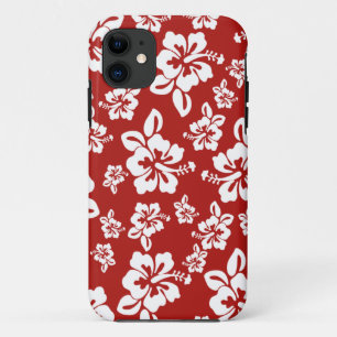 Malia Hibiscus - Red Hawaiian Pareau Print Case-Mate iPhone Case