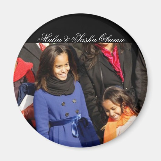 Malia & Sasha Obama Magneet (Voorkant)