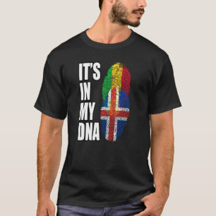 Malian en IJslands Mix DNA-erfgoedvlag T-shirt