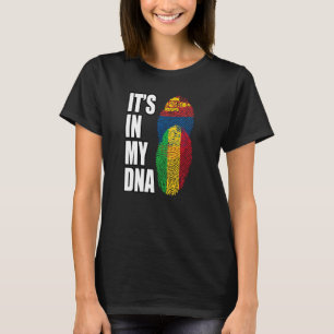 Malian en Mongolian Mix DNA Heritage Flag T-shirt