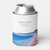 Malibu Beach bruiloft gunst op maat Blikjeskoeler (Blikje Voorkant)