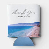 Malibu Beach bruiloft gunst op maat Blikjeskoeler (Achterkant)