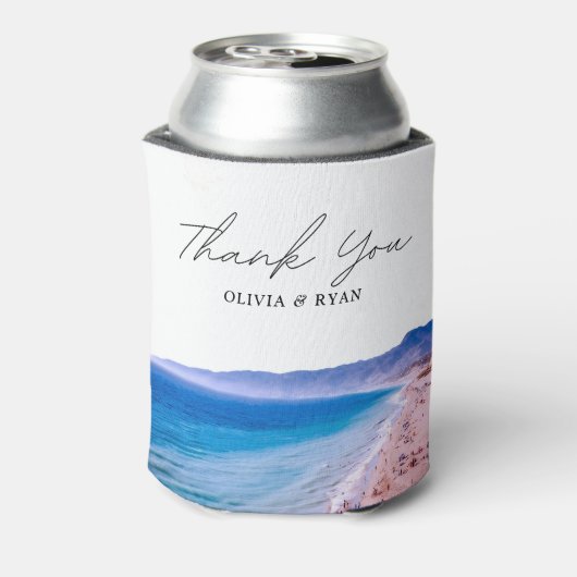 Malibu Beach bruiloft gunst op maat Blikjeskoeler (Blikje Achterkant)