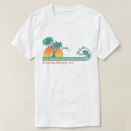 Malibu Beach CA T-shirt (Design voorkant)