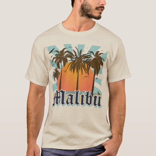 Malibu Beach California CA T-shirt (Voorkant)