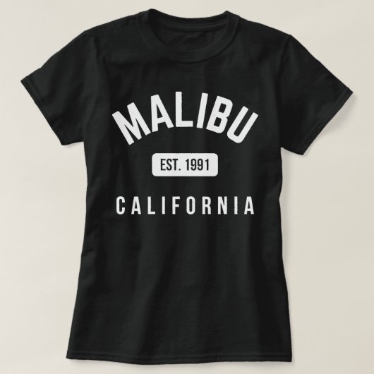 Malibu Beach California Oost 1991  Retro Pul T-shirt (Design voorkant)