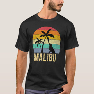 Malibu Beach California Sunset Palm Trees T-shirt