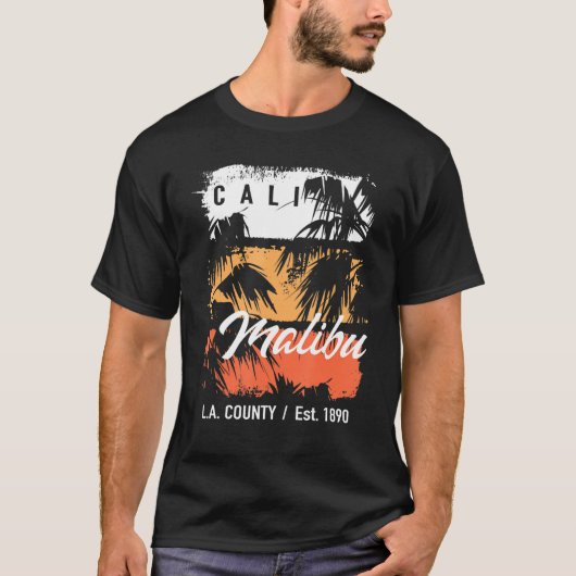  Malibu Beach California Surf Cali Surfen T-shirt (Voorkant)