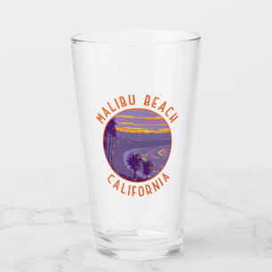 Malibu Beach California Travel Art Vintage Glas