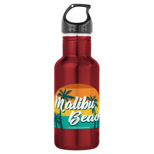 Malibu Beach Californië Waterfles (Voorkant)