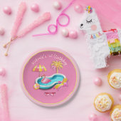 Malibu Beach Doll Retro Verjaardag Zwembad Party Papieren Bordje (Feest)