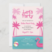 Malibu Beach Doll Zomer Zwembad Party Verjaardag Kaart (Voorkant)