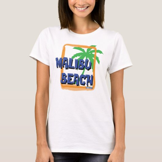 Malibu Beach Palm Tree T-shirt (Voorkant)
