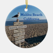 Malibu Beach - Paradise Cove Seagull Sign Keramisch Ornament (Voorkant)