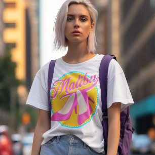 Malibu Beach Party Roze Hoge Hakken Retro T-shirt