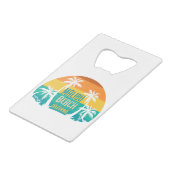 Malibu Beach Retro Creditkaart Flessenopener (Voorkant Gekanteld)