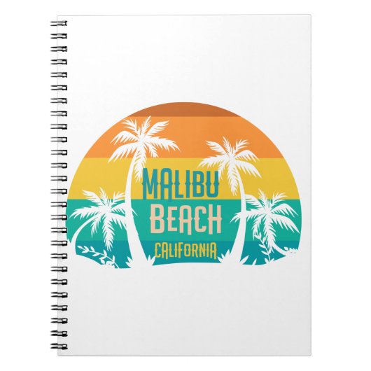 Malibu Beach Retro Notitieboek (Voorkant)