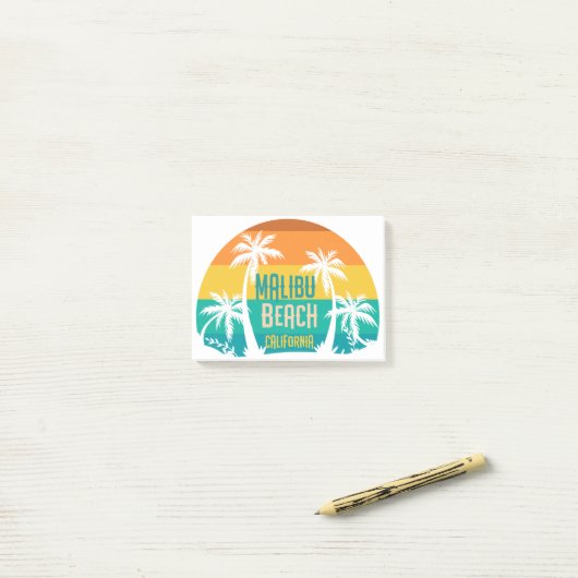 Malibu Beach Retro Post-it® Notes (Op bureau)