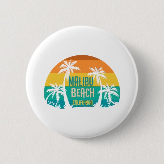 Malibu Beach Retro Ronde Button 5,7 Cm (Voorkant)
