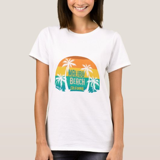Malibu Beach Retro T-shirt (Voorkant)