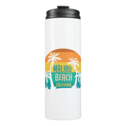 Malibu Beach Retro Thermosbeker (Voorkant)