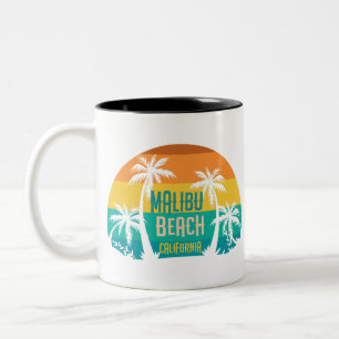 Malibu Beach Retro Tweekleurige Koffiemok