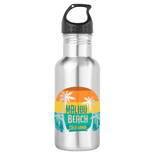 Malibu Beach Retro Waterfles (Voorkant)