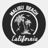 Malibu Beach Ronde Sticker (Voorkant)