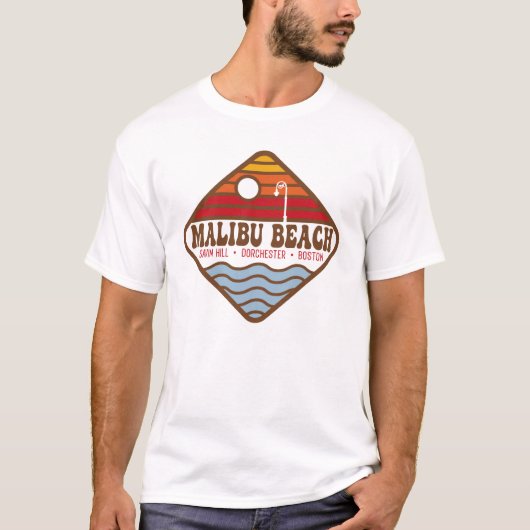 Malibu Beach Souvenir T-shirt - Dorchester, Boston (Voorkant)