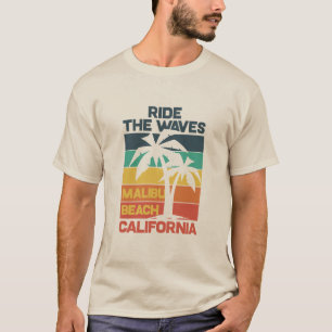 Malibu Beach Surf Design T-shirt