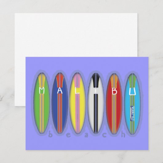 Malibu Beach Surfboards Briefkaart (Voorkant / Achterkant)