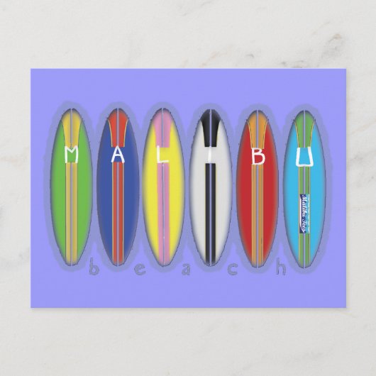 Malibu Beach Surfboards Briefkaart (Voorkant)