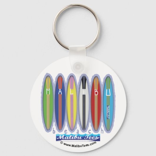 Malibu Beach Surfboards Sleutelhanger (Voorkant)