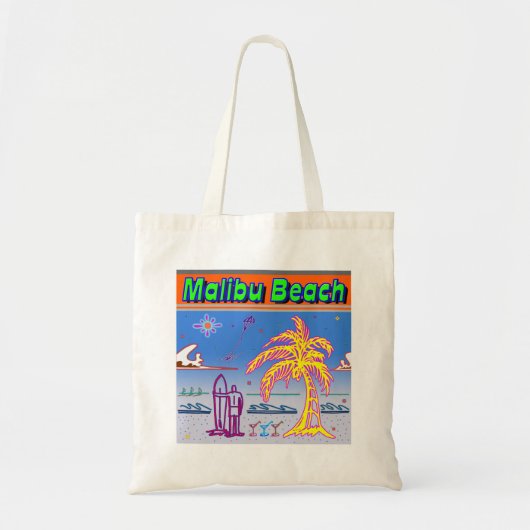 "Malibu Beach" Surfer Bag Tote Bag (Voorkant)