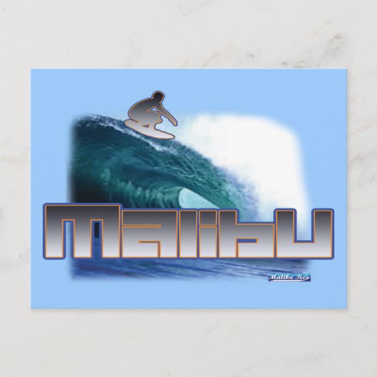 Malibu Beach Surfing Briefkaart (Voorkant)