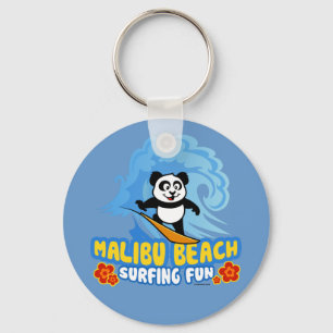 Malibu Beach Surfing Panda Sleutelhanger
