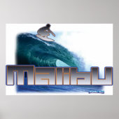 Malibu Beach Surfing Poster (Voorkant)