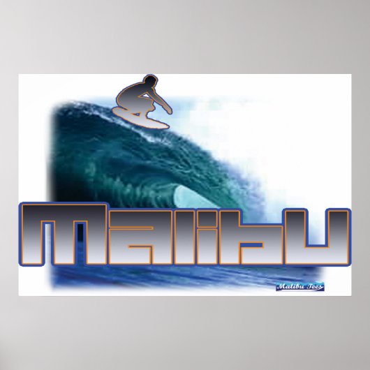 Malibu Beach Surfing Poster (Voorkant)