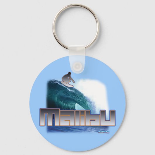 Malibu Beach Surfing Sleutelhanger (Voorkant)