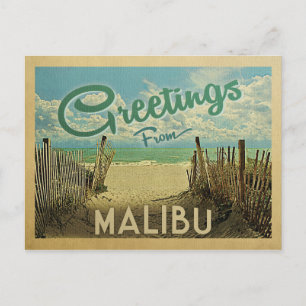 Malibu Beach Vintage Travel Briefkaart